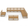 13 Piece Garden Lounge Set Honey Brown Solid Pinewood