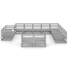 12 Piece Garden Lounge Set Grey Solid Pinewood