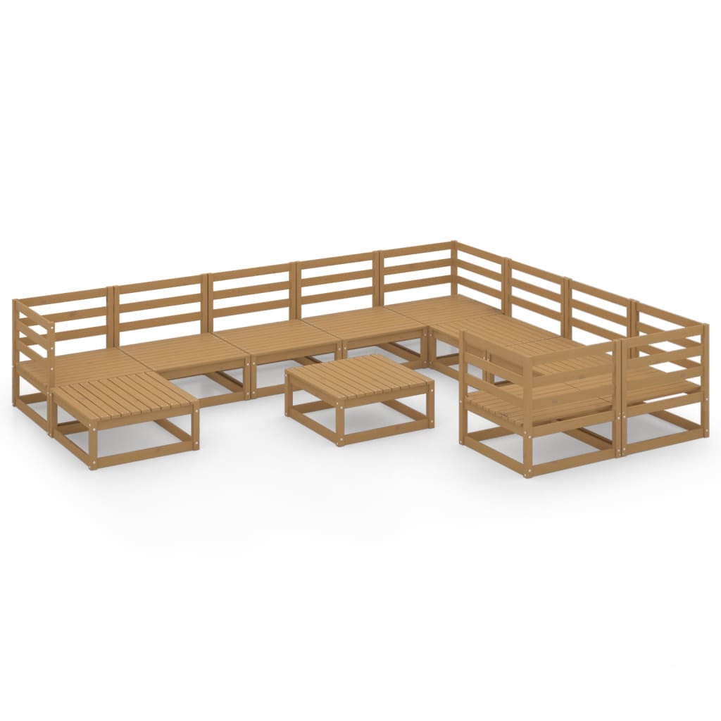 11 Piece Garden Lounge Set Solid Pinewood