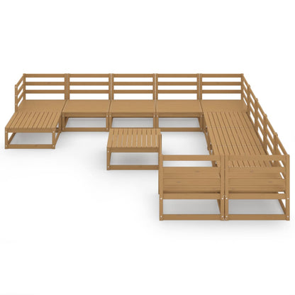 12 Piece Garden Lounge Set Solid Pinewood