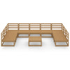 10 Piece Garden Lounge Set Solid Pinewood