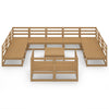 12 Piece Garden Lounge Set Solid Pinewood