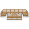 14 Piece Garden Lounge Set Solid Pinewood