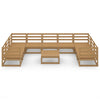 10 Piece Garden Lounge Set Solid Pinewood