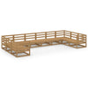 10 Piece Garden Lounge Set Solid Pinewood