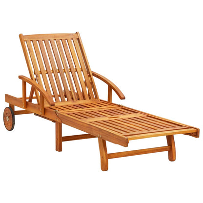 Sun Lounger | Brown | Solid Acacia Wood | Standard Sun Lounger Size