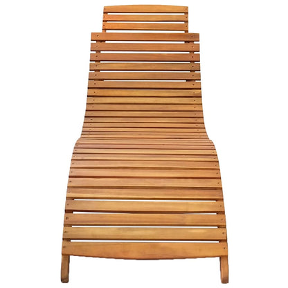 Sun Loungers 2 pcs with Cushions Solid Acacia Wood