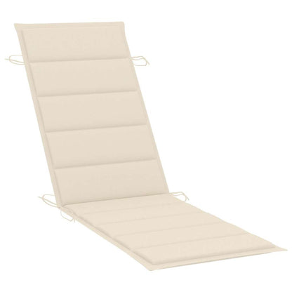 Sun Loungers 2 pcs with Table and Cushions Solid Acacia Wood