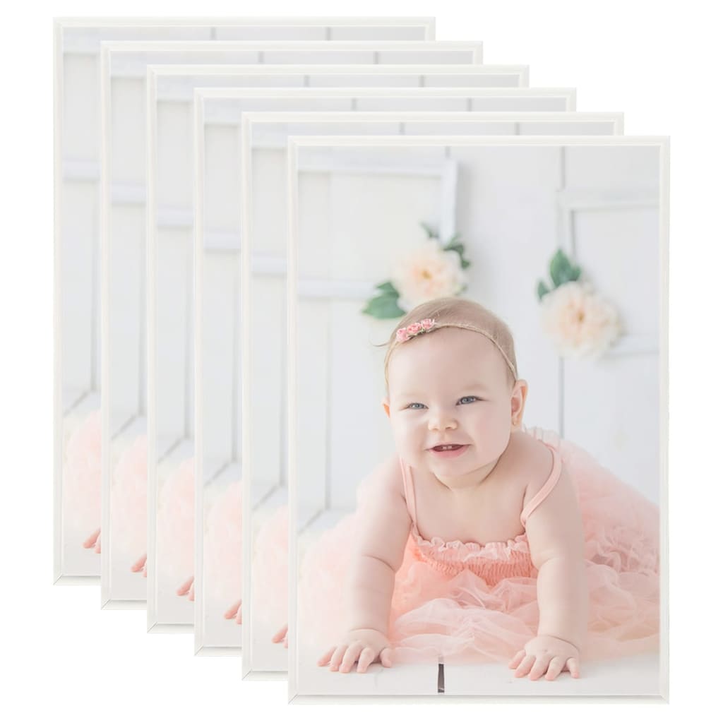Photo Frames Collage 5 pcs for Wall or Table Silver 70x90cm MDF