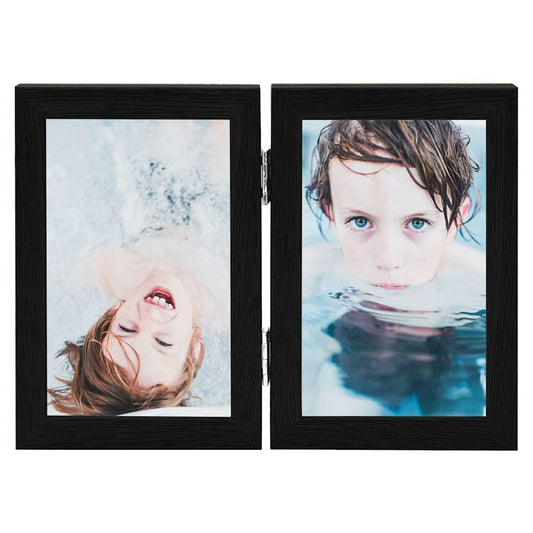 Bifold Photo Frame | Black | MDF, PS (polystyrene) | Fits A4 sized photos