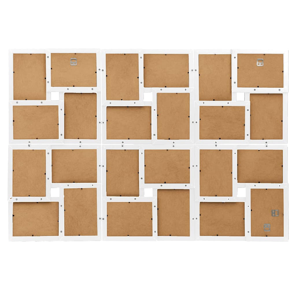 Collage Photo Frame for 24x(10x15 cm) Picture White MDF