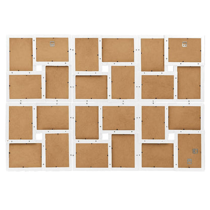 Collage Photo Frame for 24x(10x15 cm) Picture White MDF
