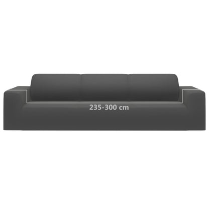 4-Seater Stretch Couch Slipcover Anthracite Polyester Jersey