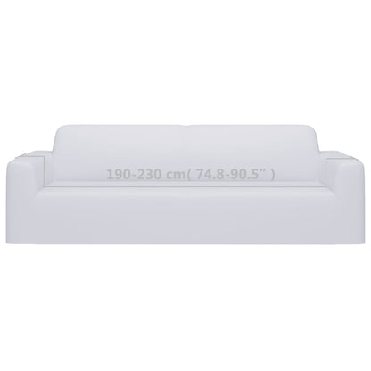3-Seater Stretch Couch Slipcover White Polyester Jersey