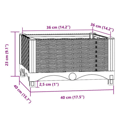 Raised Bed Brown Polypropylene Medium Durable Raised Bed