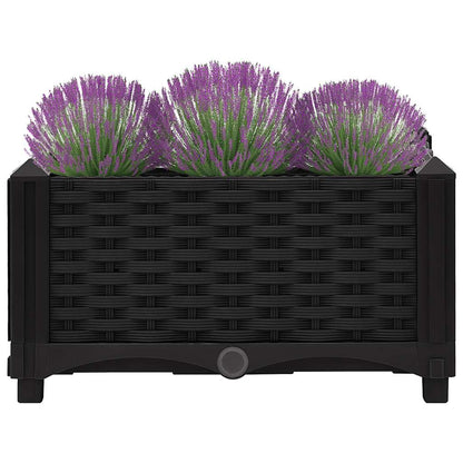 Raised Bed | Black | Polypropylene | Medium | Decorative Inlays
