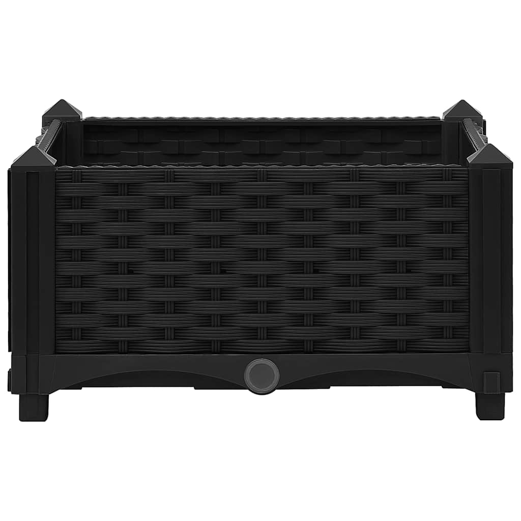 Raised Bed | Black | Polypropylene | Medium | Decorative Inlays