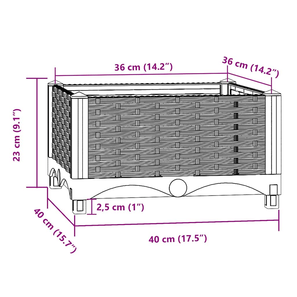 Raised Bed | Black | Polypropylene | Medium | Decorative Inlays