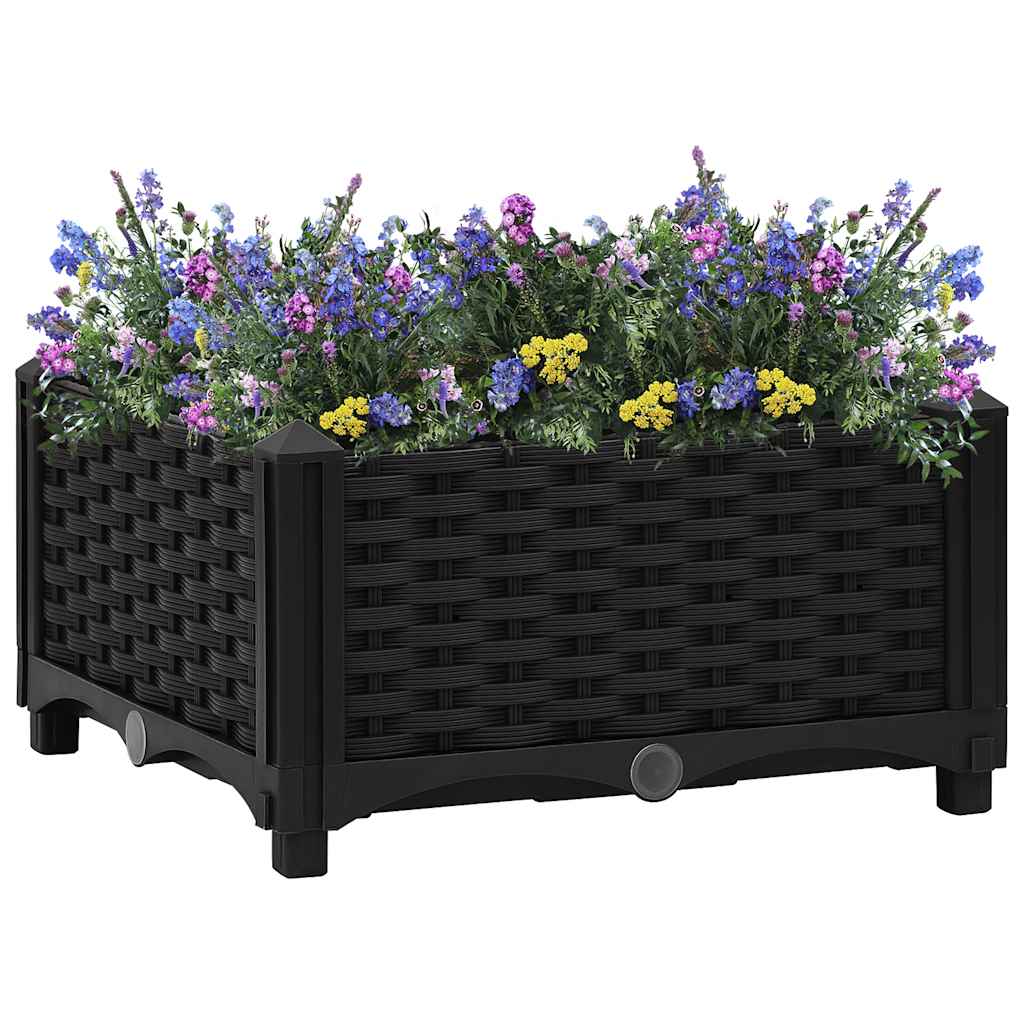Raised Bed | Black | Polypropylene | Medium | Decorative Inlays