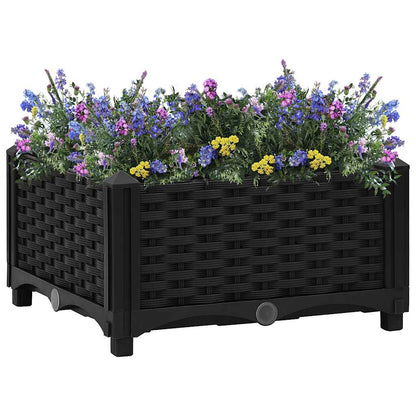 Raised Bed | Black | Polypropylene | Medium | Decorative Inlays