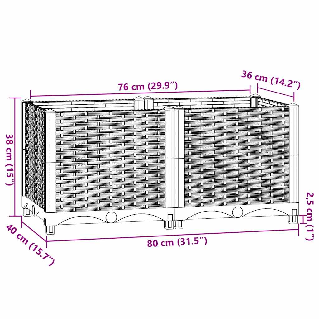 Raised Bed Black Polypropylene Medium Durable Raised Bed