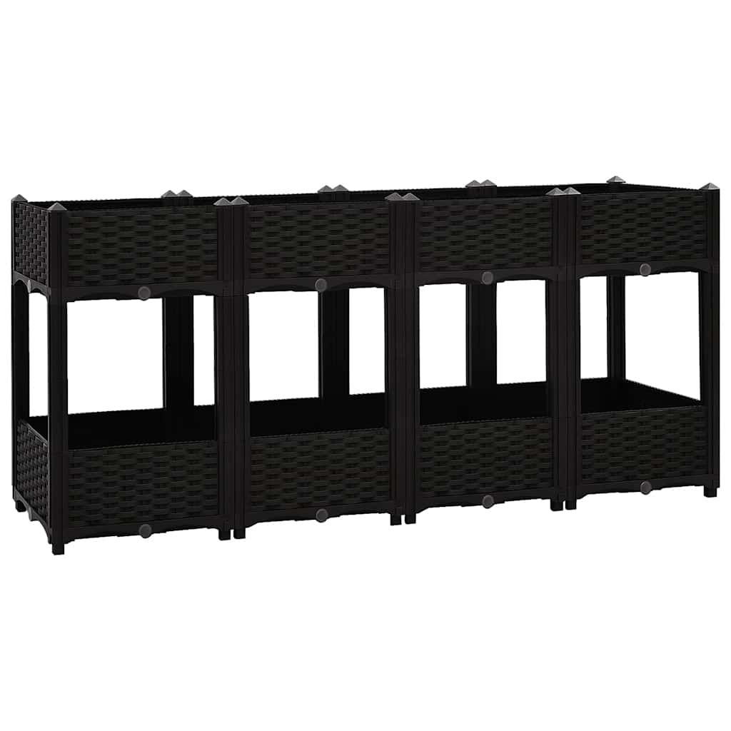 Raised Bed Black Polypropylene 63.0 x 15.7 x 28.0 in Raised Bed