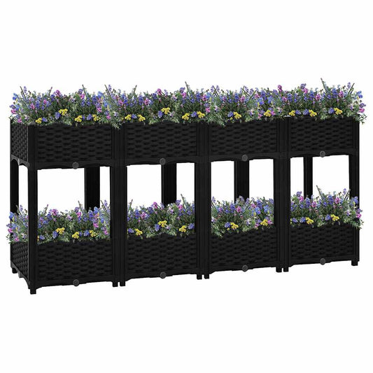 Raised Bed Black Polypropylene 63.0 x 15.7 x 28.0 in Raised Bed