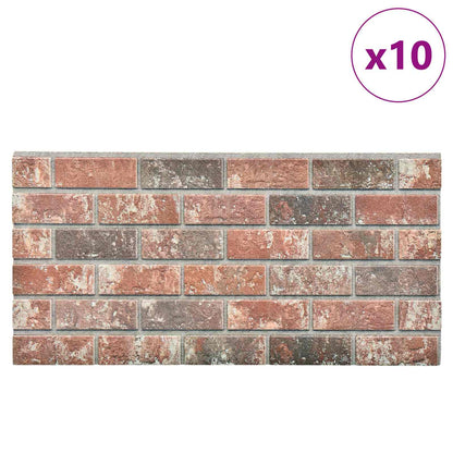Wall Panels 10 pcs Dark Brown and Grey 100 x 50 cm EPS Foam