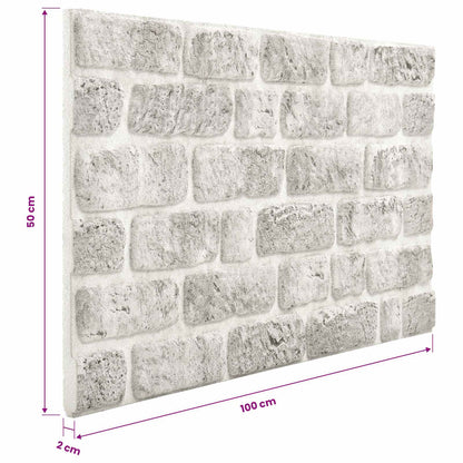 Wall Panels 10 pcs Light Grey 100 x 50 cm EPS Foam