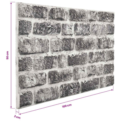 Wall Panels 10 pcs Dark Grey and White 100 x 50 cm EPS Foam