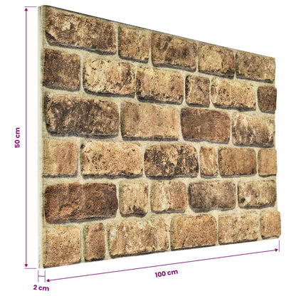 Wall Panels 10 pcs Dark Sand 100 x 50 cm EPS Foam