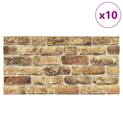 Wall Panels 10 pcs Dark Sand 100 x 50 cm EPS Foam
