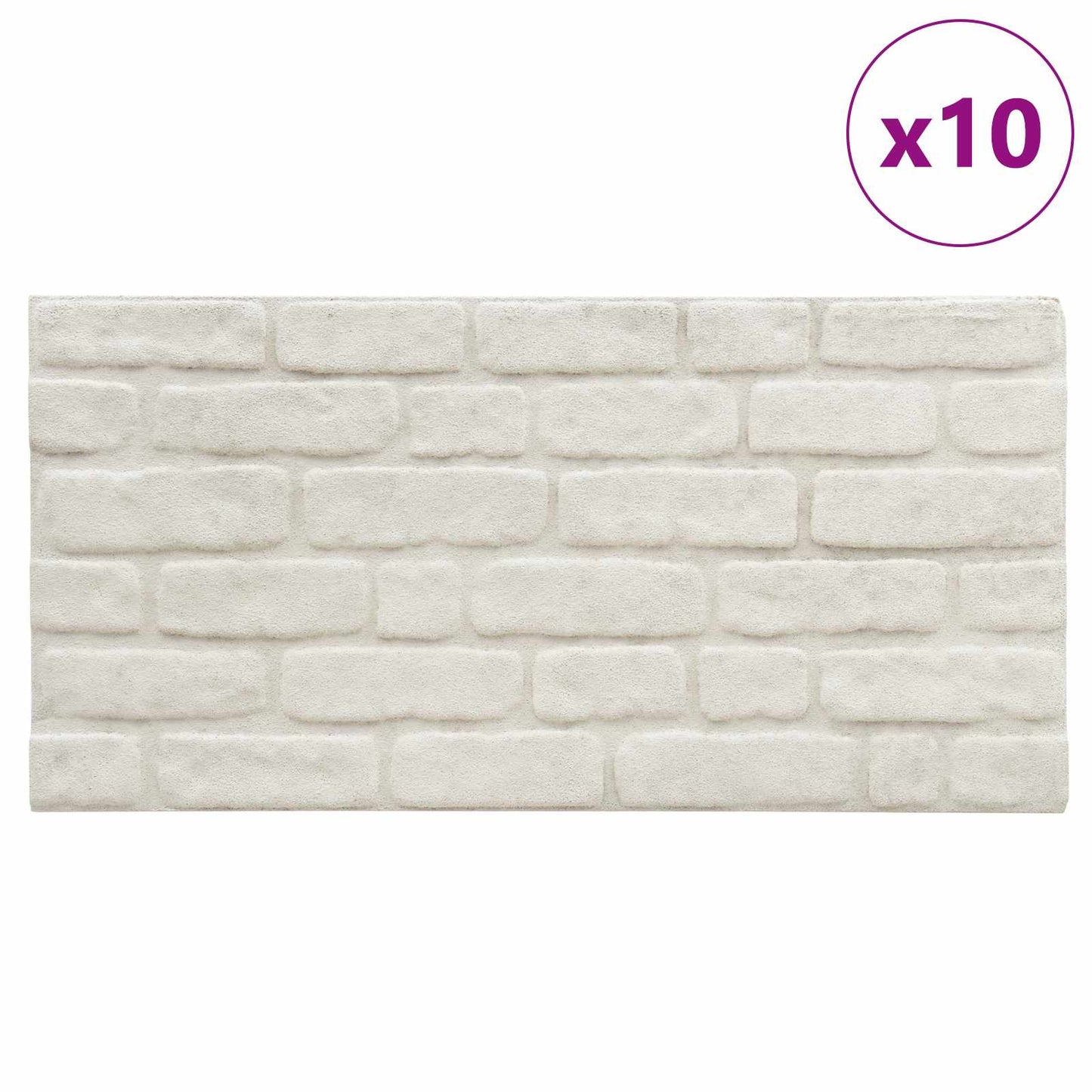 Wall Panels 10 pcs White 100 x 50 cm EPS Foam