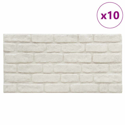 Wall Panels 10 pcs White 100 x 50 cm EPS Foam
