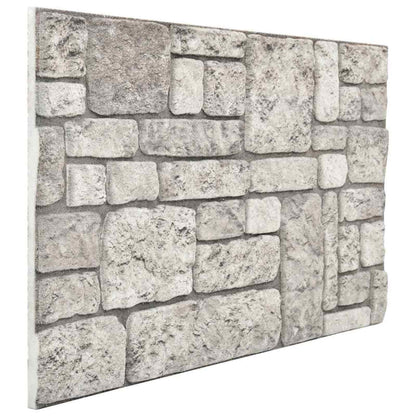 Wall Panels 10 pcs Grey 100 x 50 cm EPS Foam