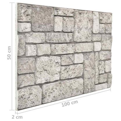 Wall Panels 10 pcs Grey 100 x 50 cm EPS Foam