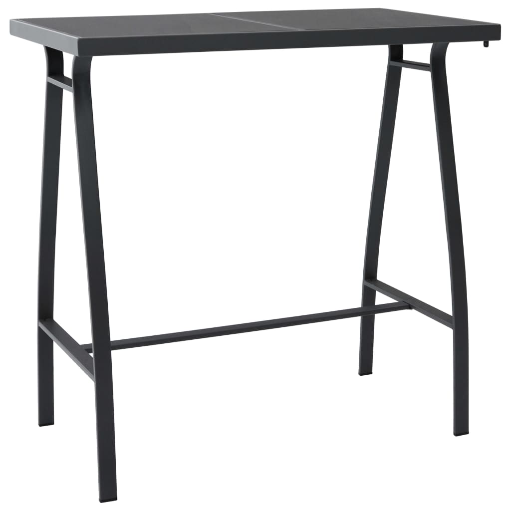 Garden Bar Set | Black and Dark Grey | Tempered glass, Steel, Textilene