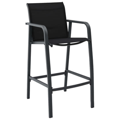 7 Piece Garden Bar Set Black