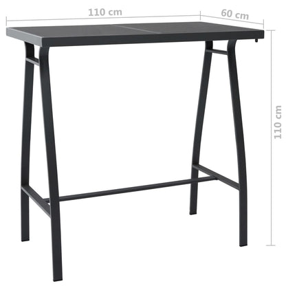 Garden Bar Set | Black | Tempered glass, steel, textilene | Large