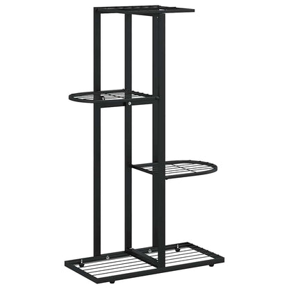 4-Floor Flower Stand 43x22x76 cm Black Metal