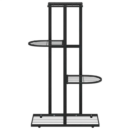 4-Floor Flower Stand 43x22x76 cm Black Metal