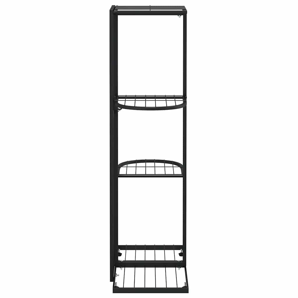 4-Floor Flower Stand 43x22x76 cm Black Metal