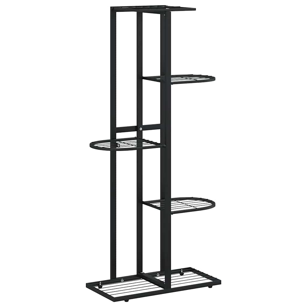 5-Floor Flower Stand 43x22x98 cm Black Metal