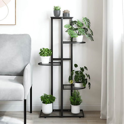 5-Floor Flower Stand 43x22x98 cm Black Metal