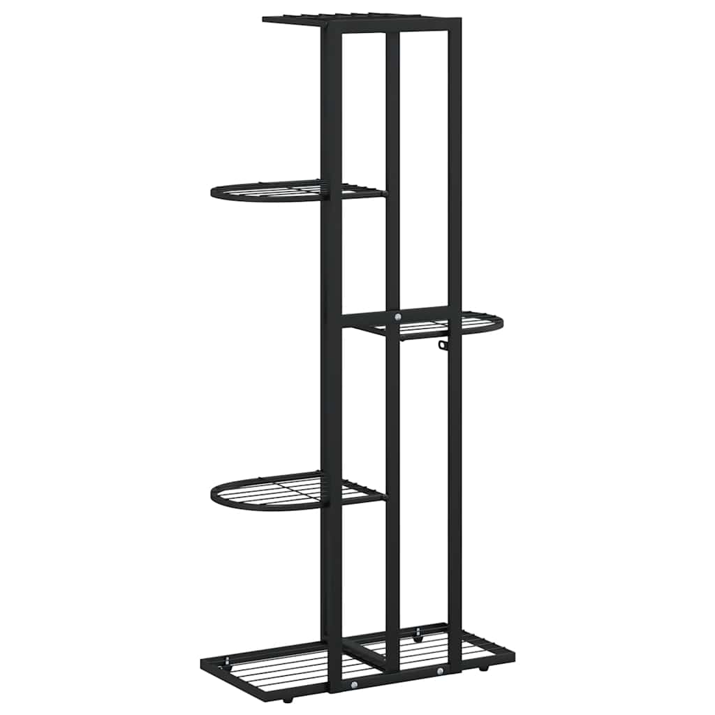 5-Floor Flower Stand 43x22x98 cm Black Metal