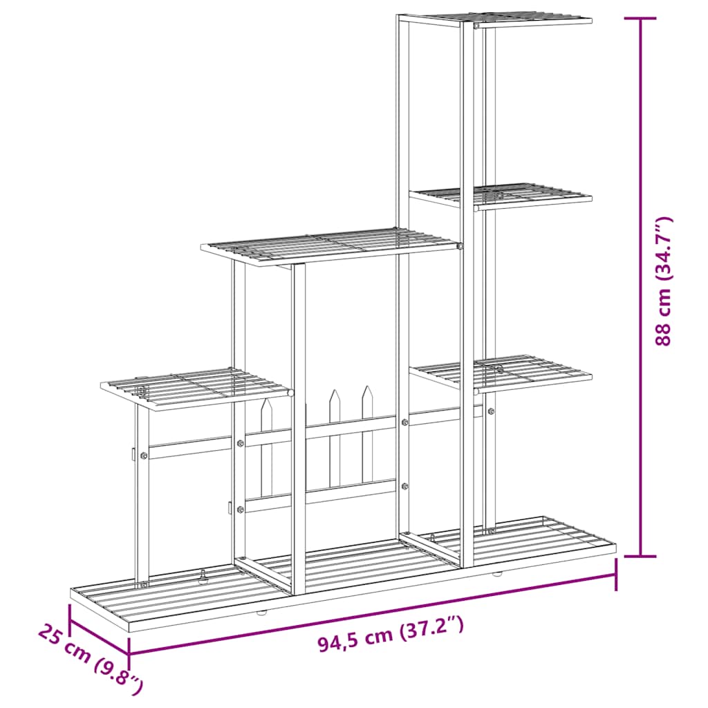 Flower Stand 94.5x25x88 cm White Metal