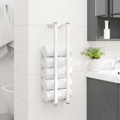 Towel Rack White 12.5x12.5x60 cm Steel
