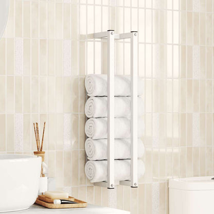 Towel Rack White 12.5x12.5x60 cm Steel