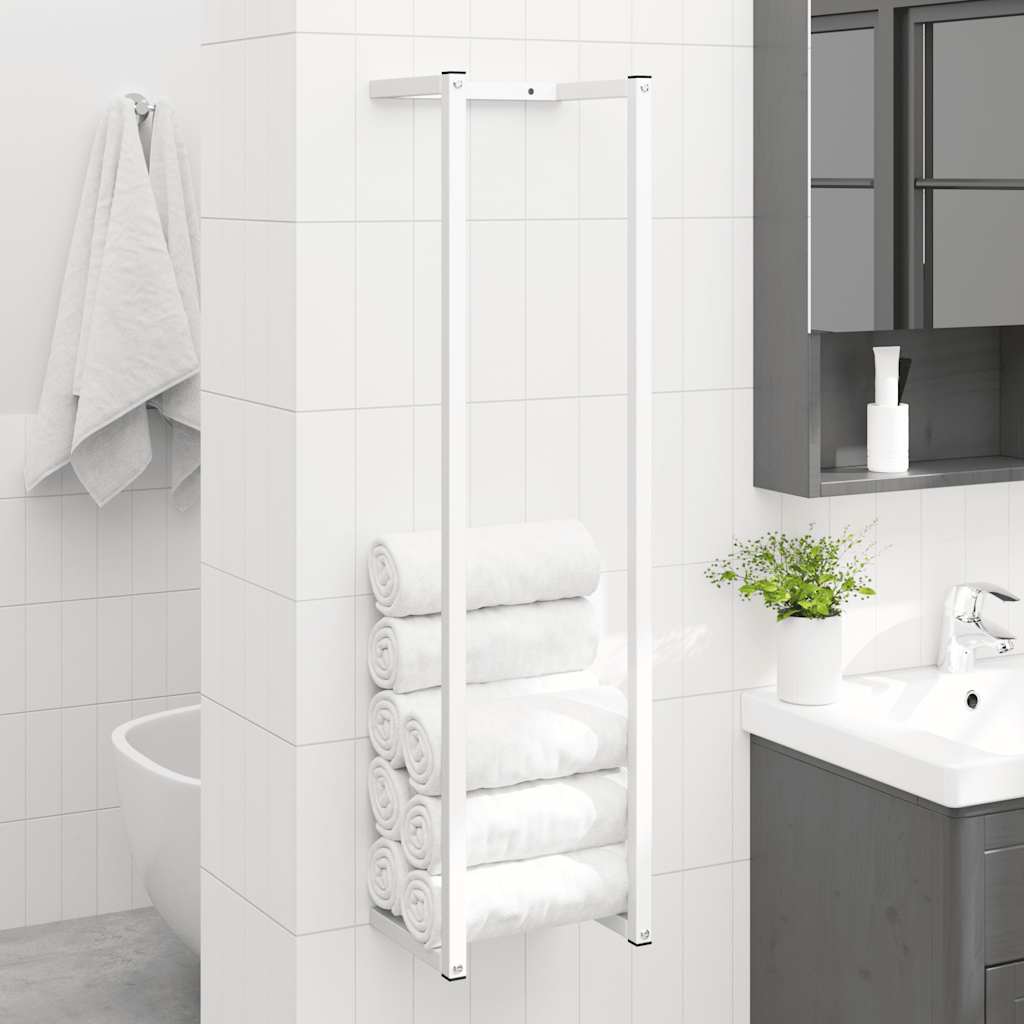 Towel Rack White 25x20x95 cm Steel