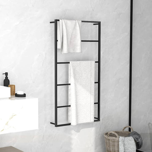 Towel Rack | Black | Steel | 116 cm x 60 cm x 10 cm | Towel Rack